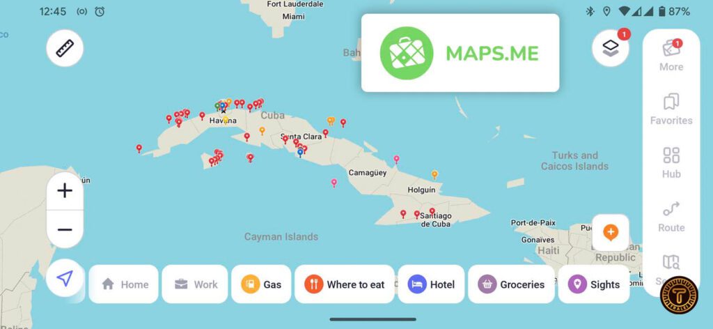 Maps.me the best navigation map app to travel arround CUba
